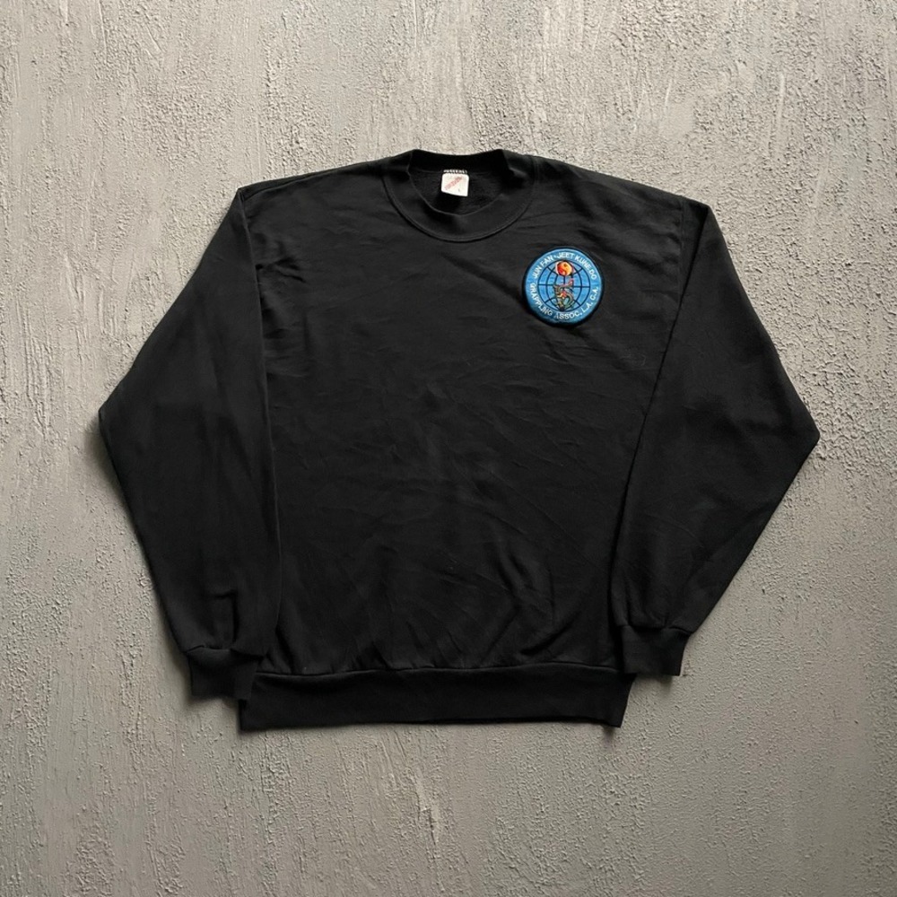 Vintage Jun Fan Jeet Kune Do Patch Sweatshirt Men Large Black 90s Jerzees